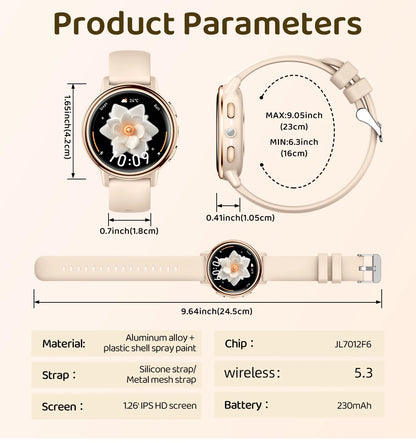 LIGE 2025 New 1.26 inch Screen Smart Watch Women IP68 Waterproof Sports Women’s Health Monitor Watches Bluetooth Call Smartwatch