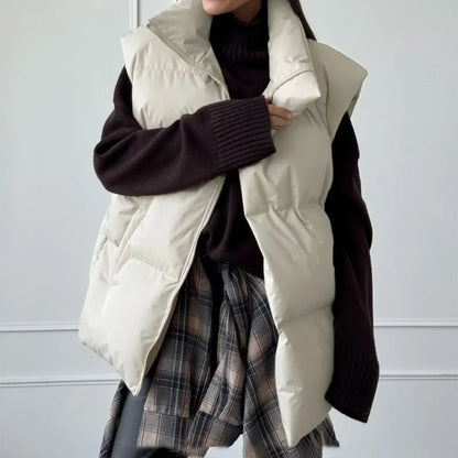 Talenza Damen-Weste aus Baumwolle, neu, ärmellos, sportlich, lässig, einfarbig, Winter, warme Weste, Jacke, Weste, Damen-Baumwolljacke.