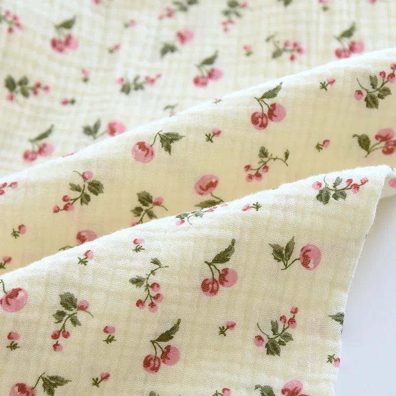 2025 Spring and Autumn Women's Pajama Set 100% Cotton Crepe Long sleeved Pants Two piece Cute and Sweet Home Fury Set Ladies