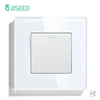 BSEED 1/2/3 Gang Wandschalter 2-Wege-Treppenlichtschalter Plus Typ-C USB-Buchse EU-Standard-Glasscheibe