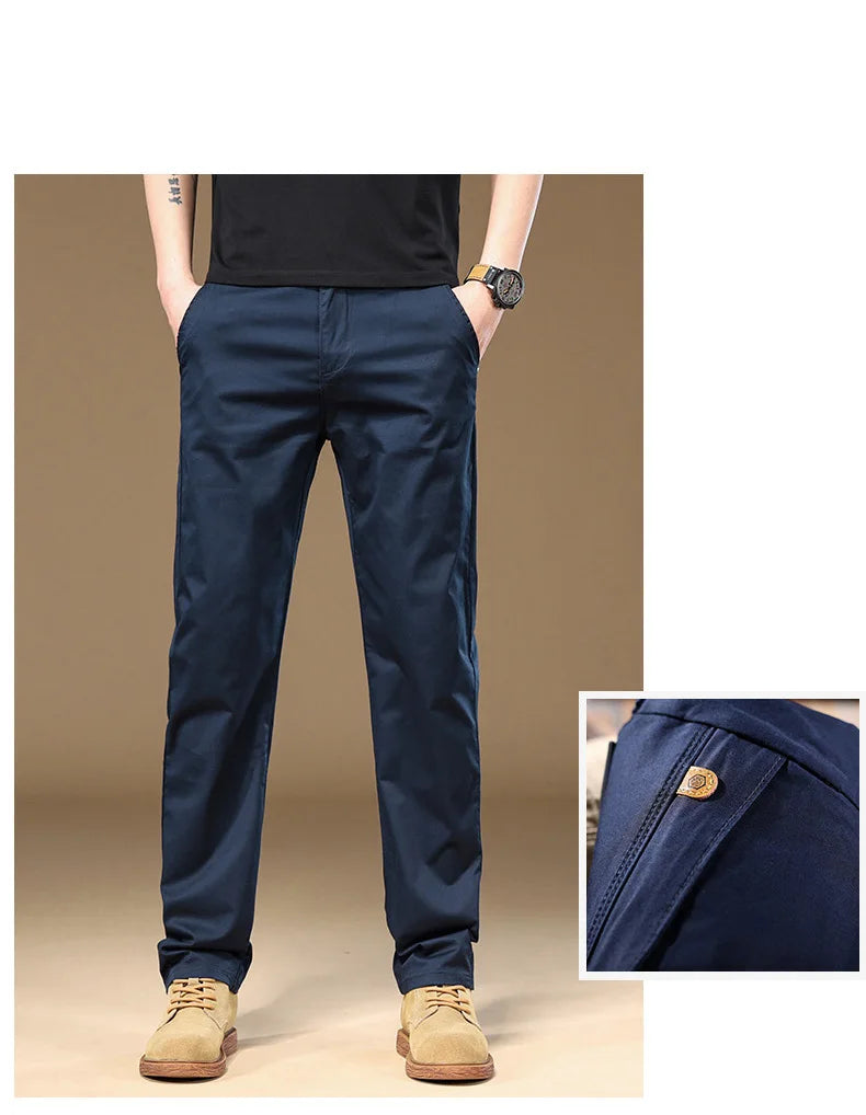2024 Autumn New Men's Pants 97%Cotton Solid Color Work Wear Casual Pant Wide Korean Y2k Clothing Jogger Cargo Trousers Male.