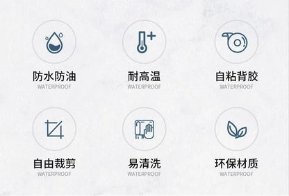 80CM Kitchen Oil-proof Sticker High Temperature Resistance Waterproof Self-adhesive Wall Stickers Wall Decor Kitchen Wallpaper