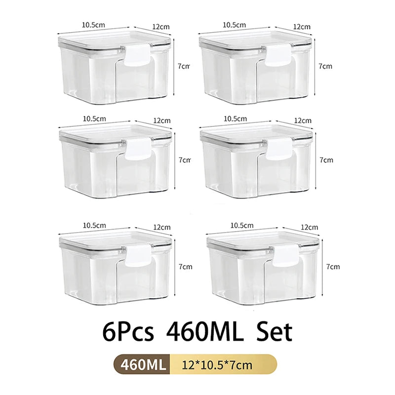 Large Capacity Waterproof Transparent Sealed Jar Multi-size Scene Kitchen Candy Dried Grain Storage With Lid Fridge Storage Tank