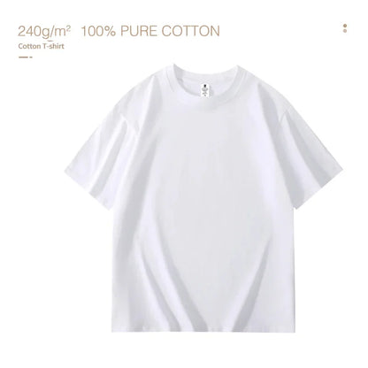 100% pure cotton summer high-end brand men's short sleeve round neck fashionable style half sleeved top breathable T-shirt