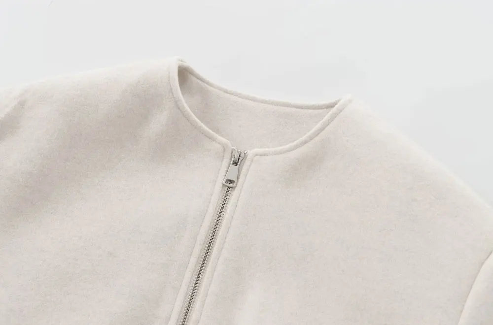 TRZA-Übergroße weiche Bomberjacke für Damen, Langarmmantel, Reißverschluss vorne, Damenoberbekleidung, schicke Oberteile, Mode.