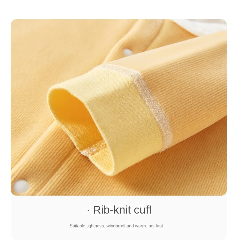 Baby-Body, ausgehend, warm und gezupft, Herren- und Damen-Herbstkleidung, Säuglingsspielanzug-Set, Herbst und Winter.