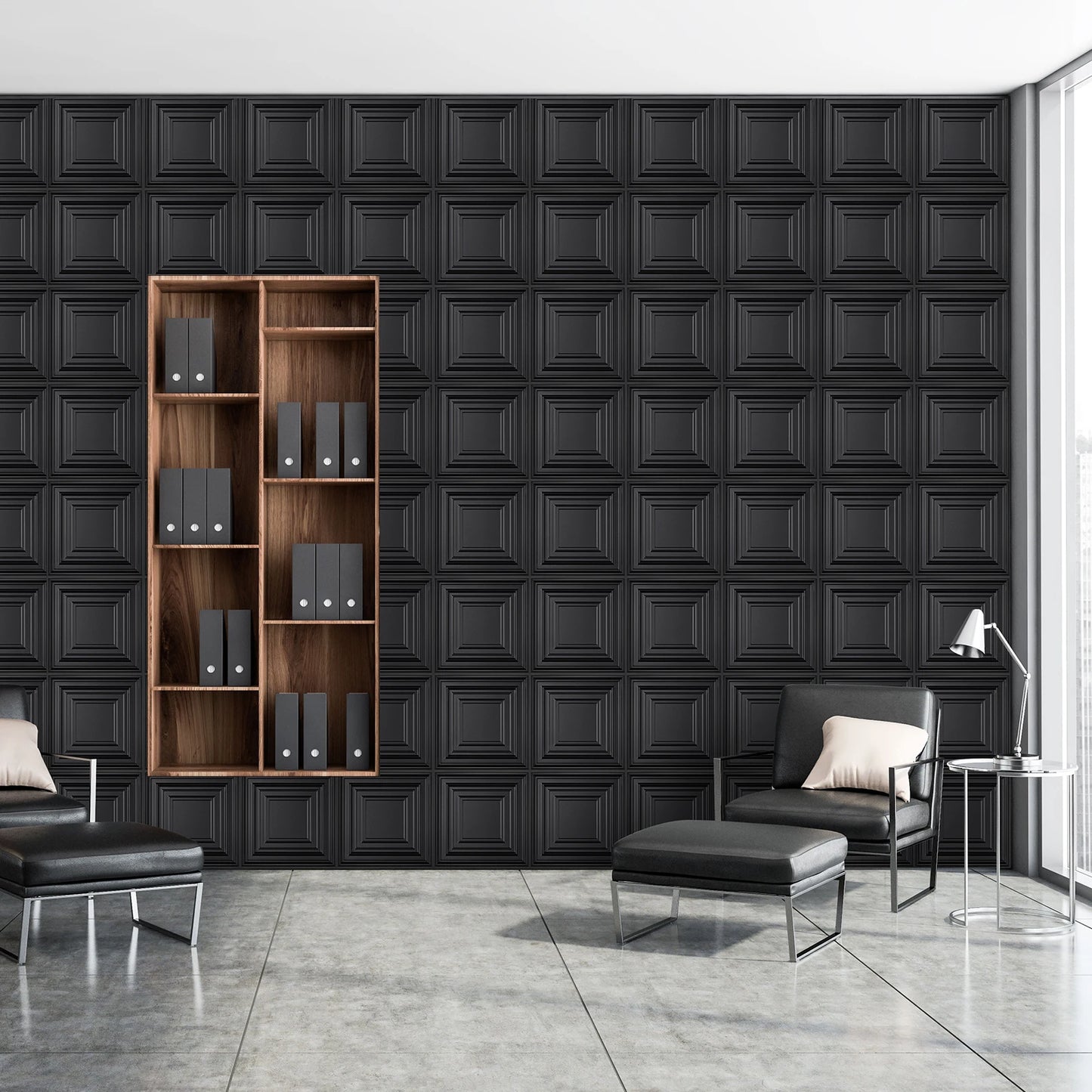 KUUJOJO 3D textured wall panel for indoor wall decoration, suitable for living room, hall, bedroom, hotel, office, send tape
