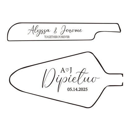 Personalised Wedding Cake Knife Shovel Custom Bride Gift Gold/Silver Cutting Server Set Engraved Birthday Party Cake Dinner Deco.