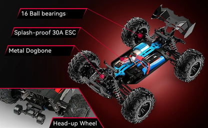 4WD 1:16 80KM/H Super Brushless 50KM/H Brushed RC Car 4x4 Off Road Remote Control High Speed Drift Racing Truck Toy Kids Adults.