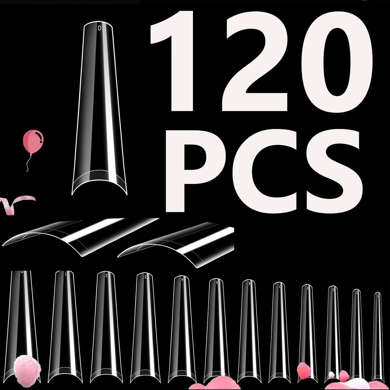 120PCS- Semi-frosted short almond clear fake nails, whitening nail art set with removable fake nails for festivals, parties, dat