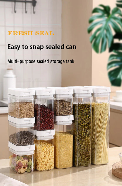 Pasta Storage Box Transparent Plastic Grain Seal Tank Spaghetti Storage Container Moisture-Proof Snack Jar Kitchen Food Tank.