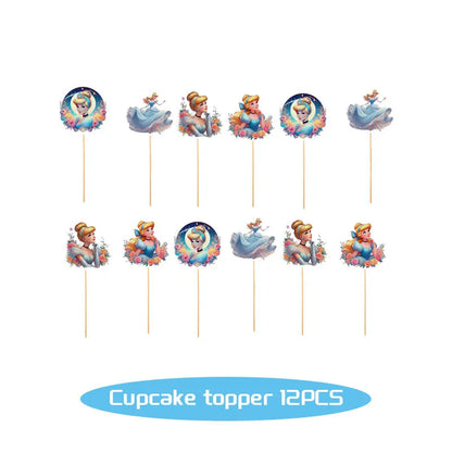 Disney Cinderella Geburtstag Dekoration Party Liefert Hintergrund Geschirr Set Luftballons Dekoration Party Gefälligkeiten Für Kinder Geburtstag.