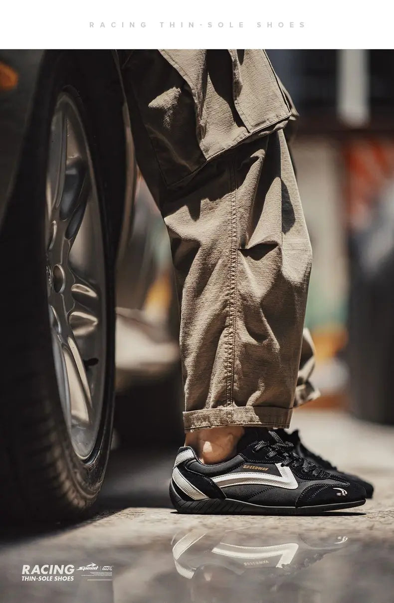 Maden Unisex Summer Vintage Patchwork Racing Shoes Breathable German Trainers Sneakers Thin Sole Casual Lace-Up Sporty Shoes.