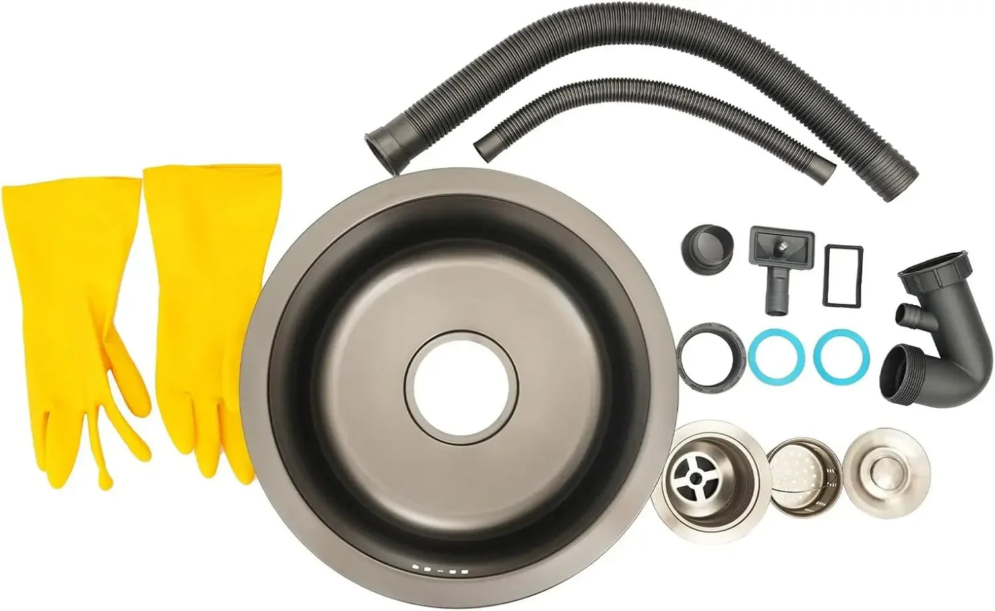 Rundes Waschbecken aus Edelstahl, moderner minimalistischer Stil, Küchen- und Badezimmerwaschbecken, Nano-Beschichtung, Einzelwaschbecken für Zuhause, Restaurants