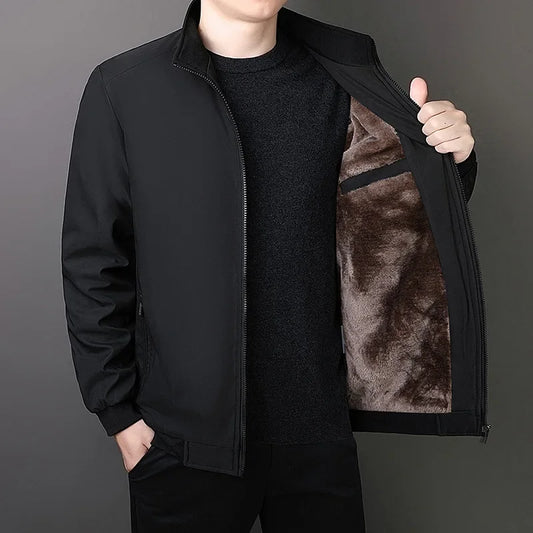 Brand Winter Jacket Men 2025 Autumn Solid Color Plush Thick Coats Men Plus Size Stand Collar Warm Outwear Men Clothing 6Xl 8Xl.