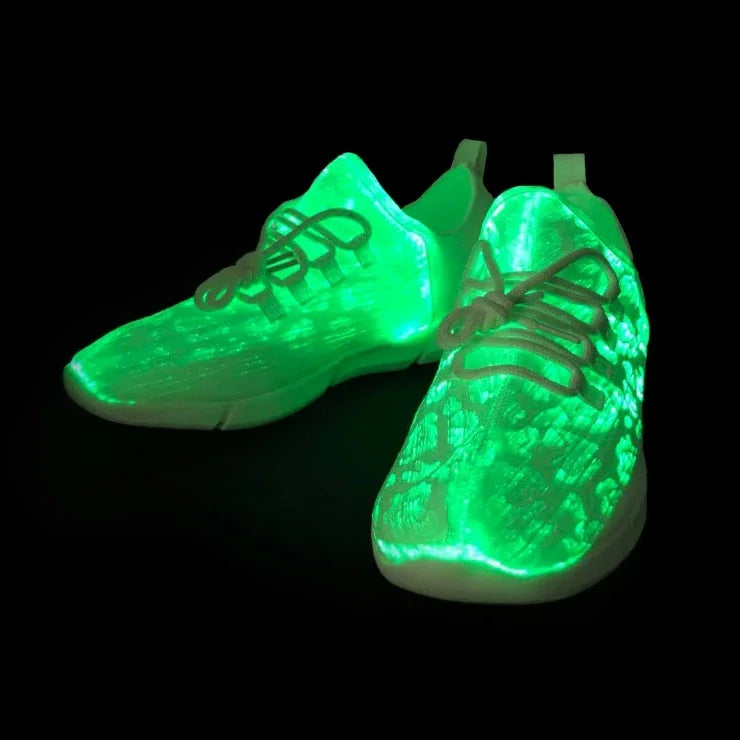 Fiber LED Shoes Light up Flashing -7 Monochrome LED Shoes Halloween Adult Boys Girls Women Children USB charging.