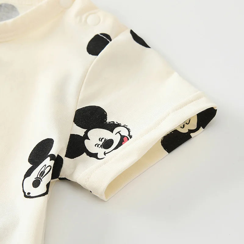 Sommer Neugeborenen Baby Jungen Mädchen Pullover Body Mickey Kleinkind Cartoon Maus Kurzarm Strampler Beiläufige Lose Baby Kleidung.