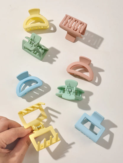 4 Pack Medium Small Hair Clips for Women, Claw Clips for Thick Thin Hair, Strong Hold Square Jaw Clips