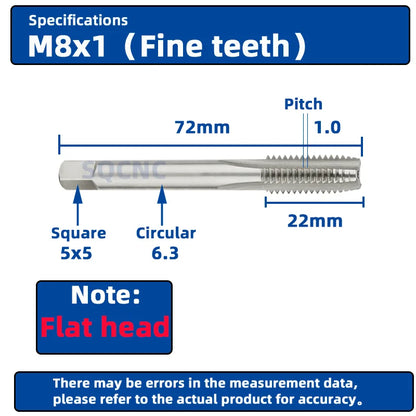 SIQICNC Rechtsgewindebohrer HSS Maschinenstecker Gewindebohrer Metrisches Gewindebohrer Bohrgewindewerkzeug M2 M3 M4 M6 M7 M8 M10 M12 M14 Handwerkzeuge