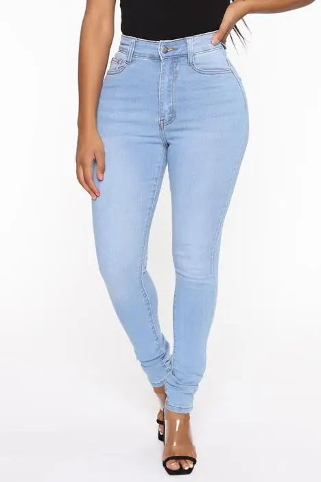 2025 New Women's  Jeans High Waist Push-Up Jeans High Stretch Stretch Mother Jeans Washed Denim Skinny Pencil Pants Women's.