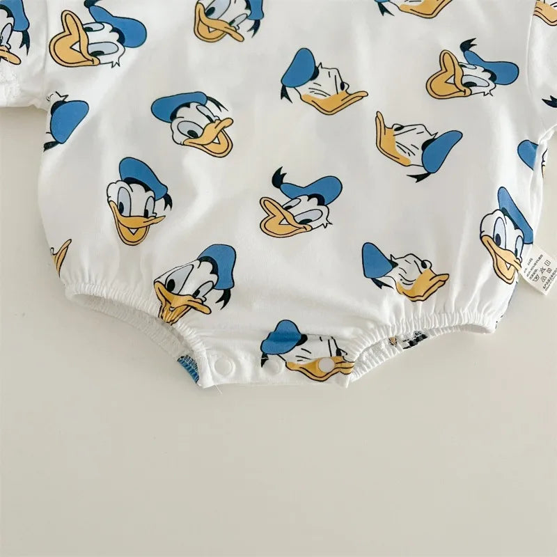 Donald Duck Bodys Einteiler Babykleidung 0-2 Jahre alt Cartoon-Stil Loose Wrap Ass Krabbelanzug K594-1.
