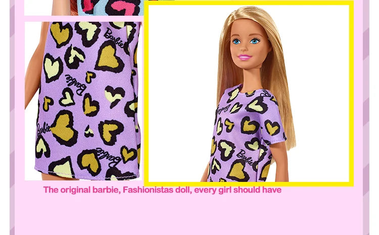 Original Mattel Barbie Fashionistas Doll Music Star Blonde Hair Bjd with Accessories Toys for Girls Collection Educational Props.