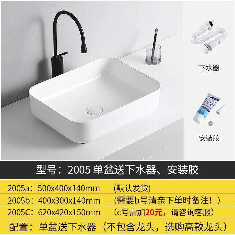 Arbeits platte Waschbecken Seite Entwässerung Keramik Waschbecken Balkon Waschbecken Kunst becken Einzel becken quadratischer Kreis