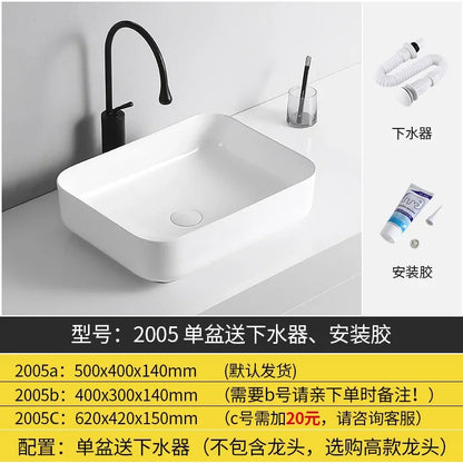 Arbeits platte Waschbecken Seite Entwässerung Keramik Waschbecken Balkon Waschbecken Kunst becken Einzel becken quadratischer Kreis