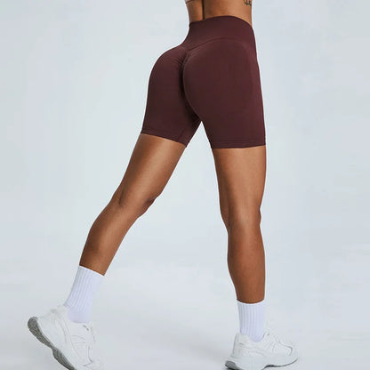 Seamless Workout Shorts Women High Waisted Hip Lifting Yoga Shorts for Women Quick Drying and Breathable Stretchy Cycling Shorts.