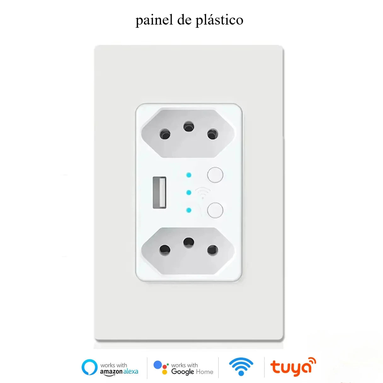 Melery Brasilien WiFi Smart Leben Dual Wand Steckdose Tuya Elektrische Stecker Outlet PC/Glas Touch Panel Alexa Dot Google hause Assistent.