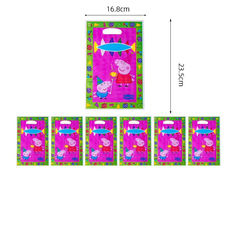 Cartoon Peppaed Schweine Geburtstag Party Dekoration George Seite Pappteller Einweg Geschirr Ballon Für Kind Event Liefert.