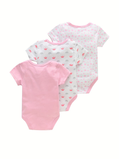 3PCS Infant Baby Nette Grafik einteilige Kleidung Für Jungen Und Mädchen, Neugeborenen Reine Baumwolle Sommer Strampler neugeborene kleidung.
