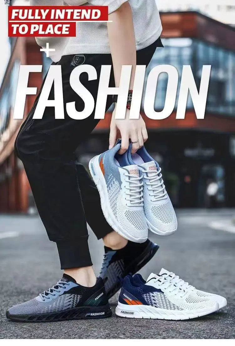 Mens Running Shoes Breathable Knit Sport Sneakers Cushion Lightweight Casual Gym Athletic Trainers Jogging Tennis Shoes.