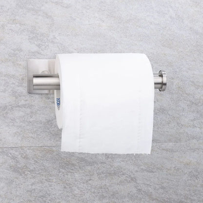 Papierhalter aus Edelstahl, weiß, selbstklebend, Wandhalterung, Ständer, Küche, Badezimmer, Toilettenpapier, Handtuch, Seidenrollenregal, gebürstetes Gold