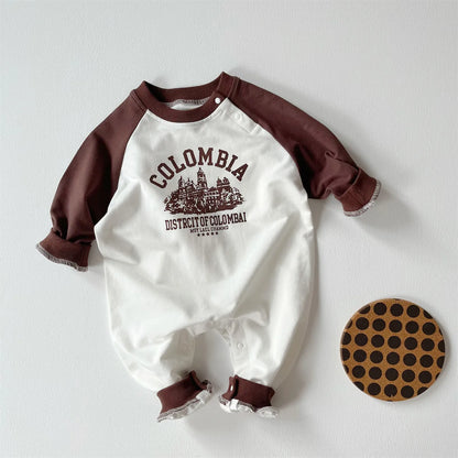 Ins 2024 Frühling Herbst Baby Jungen Bodysuit Baumwolle gestreiften Cartoon gedruckt Langarm Kleinkind Jungen Stram pler Neugeborene Jungen Outfits.
