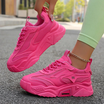 Women Sneakers New Fashion Mesh Breathable Tennis Girl Platform Shoes for Women Outdoor Comfortable Lightweight Sneakers Women.