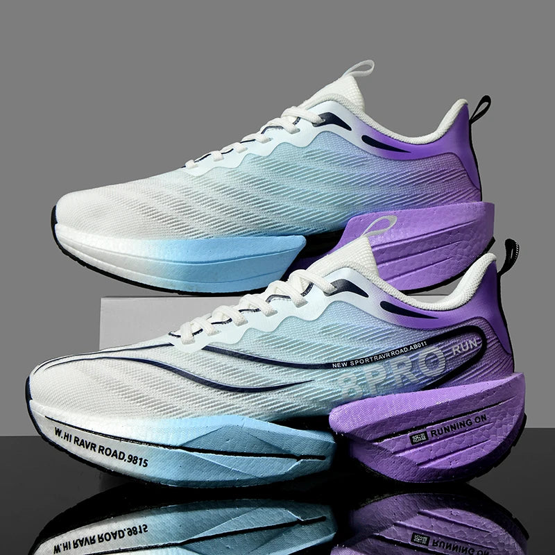 Men's Running Shoes Carbon Plate Racing Marathon Athletic Shoes Cushioned Comfortable Road Sneakers Teenage Training Shoes