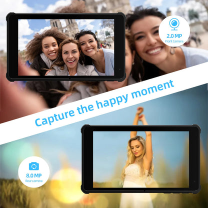 PRITOM Tablet 7" Android 14 Tablets, 8GB RAM(3+5GB Expand) 64GB ROM, A523 Octa-Core Processor, 5G WiFi+WiFi6, Dual Camera,Black.