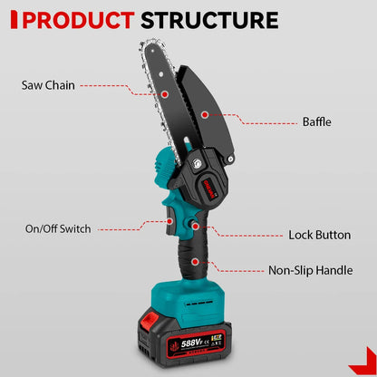 ONEVAN 3500W 2in1 Bürstenlose Hohe Astsäge Kettensäge & Gartenschere Gartengerät Mit Teleskopstange Für ONEVAN 18V Batterie