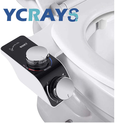 Bidet-Toilettensitzaufsatz, nicht elektrisch, selbstreinigend, Doppeldüsen, zum Waschen heiß, kalt, Mixer, Wasser, Damen-Badezimmer-Zubehör, Sprühgerät