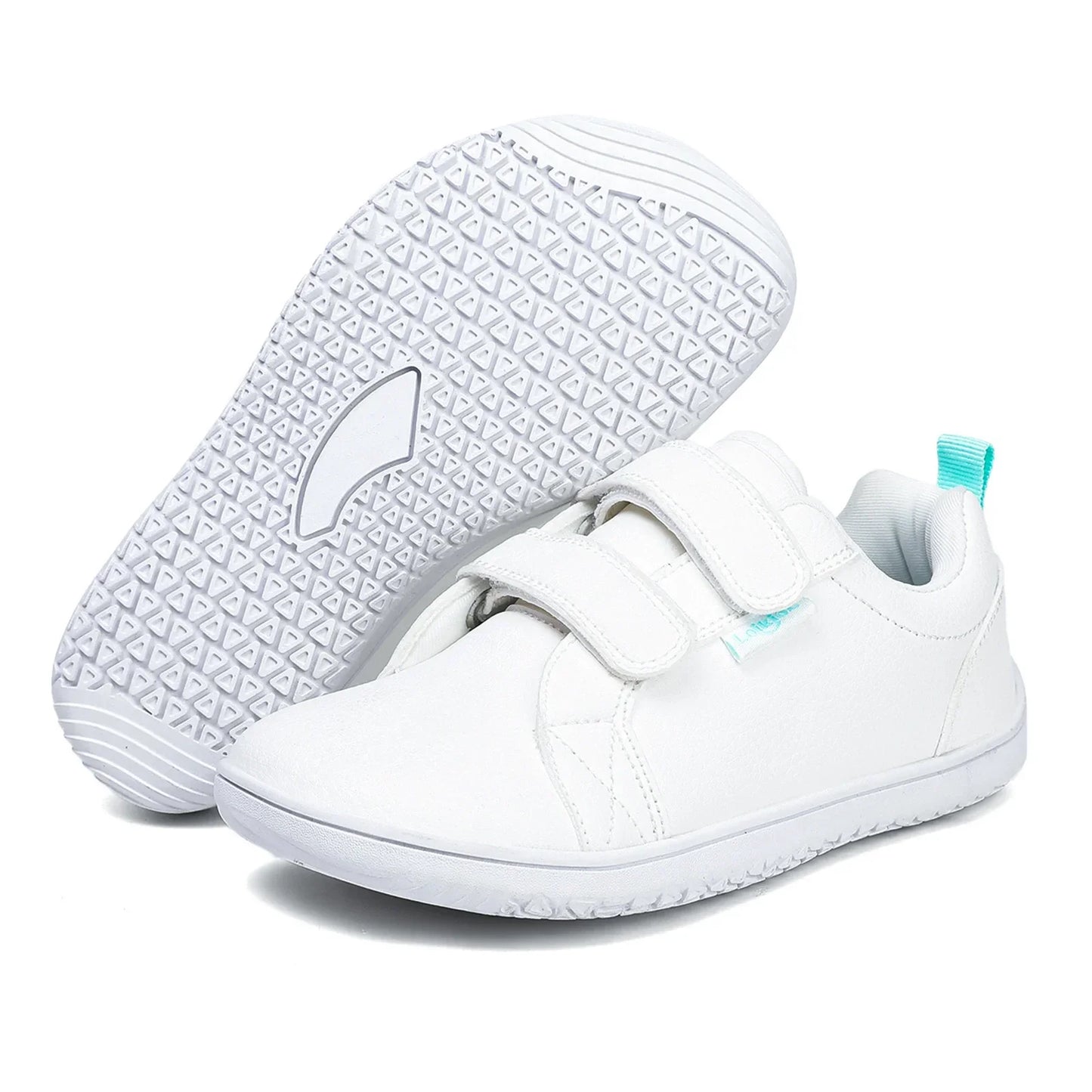 Boys Girls Barefoot Shoes Kids Wide Toe Minimalist Fashion Sneakers Lightweight Hook Loop Artificial Leather Walking Flats.