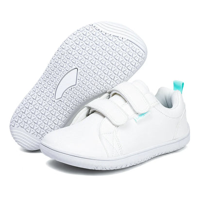 Boys Girls Barefoot Shoes Kids Wide Toe Minimalist Fashion Sneakers Lightweight Hook Loop Artificial Leather Walking Flats.