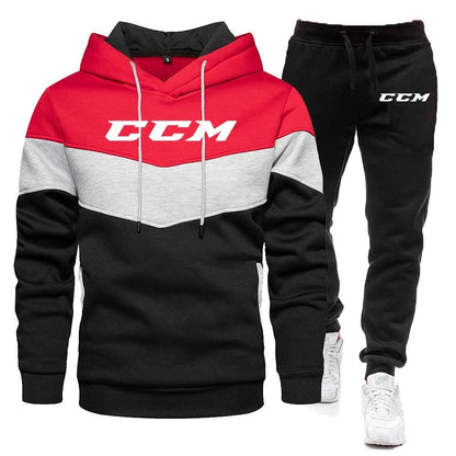 Fashion Brand Men Hooded Sweatshirt Tracksuit Set 2024 Autumn Winter Hoodies+Pants Suit CCM Casual Sportswear Sets Male.