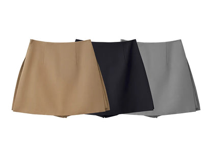 AMII Minimalism Casual Shorts Skirts Women High Rase 2024 Autumn New Fashion Commuter Lady Straight Blazer A-Line Skirt 12343035.