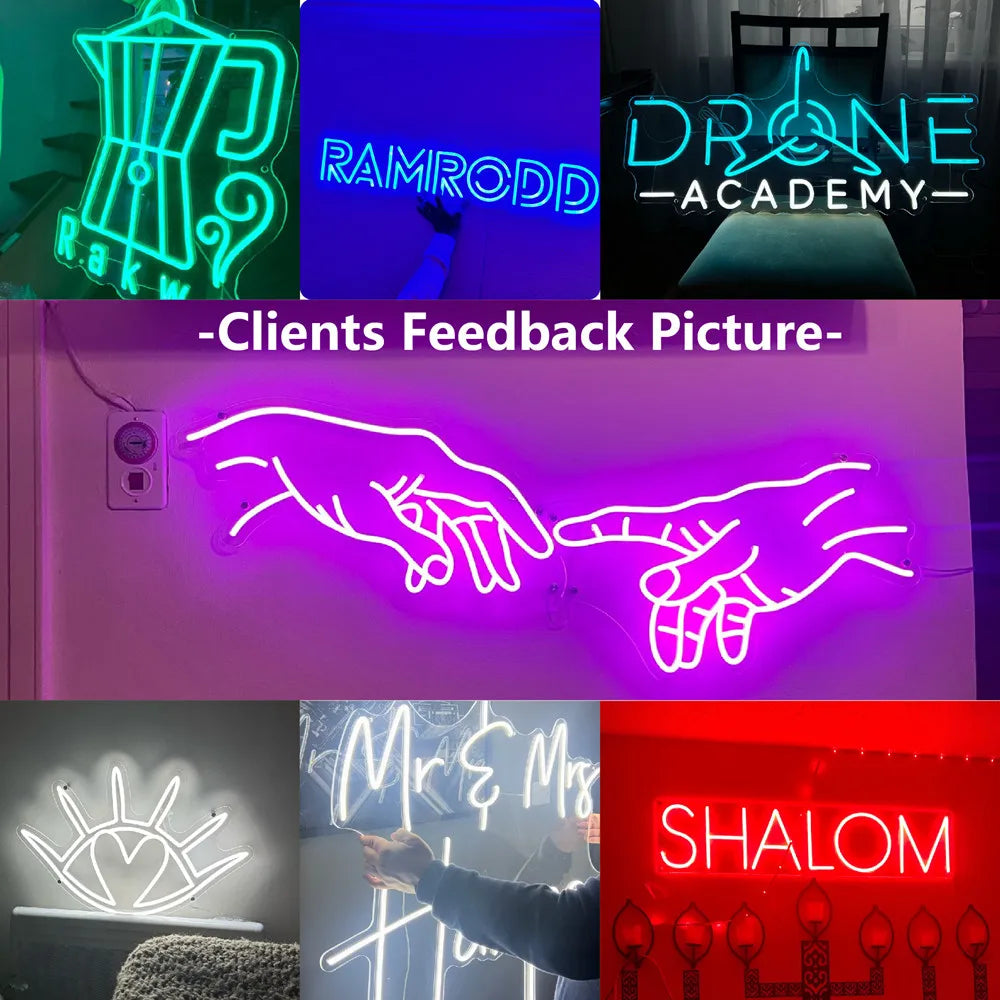 Custom Neon Sign Personalized Text Logo Names Customized LED Neon Signs Birthday Wedding Party Bar Coffee Wall Light Decoration.