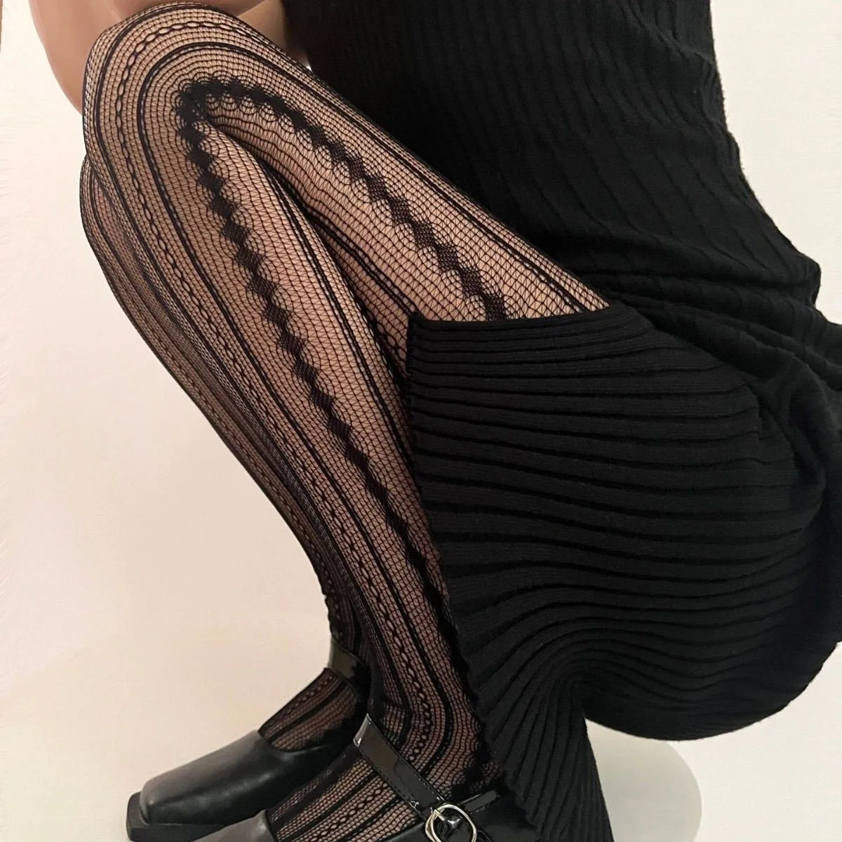 Tights Nylon Stretch Pantyhose Non Slip Stocking Slimming Stripes Legwear Women Party Daily Wear Stockings Hosiery