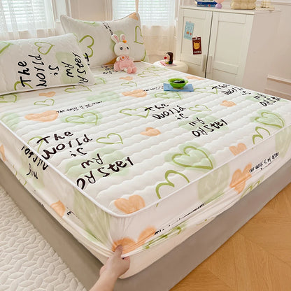 Quilted Mattress Cover For Kids Single/Double Size Rabbit Printing cubre colchón 200X220cm Anti-Mite 매트리스커버 Queen/King Size 매트리스