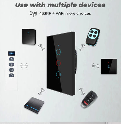 Tuya WiFi Touch Wand Smart Switch 1/2/3 Gang Licht Schalter Ohne Neutral Linie Smart Leben APP Steuerung unterstützung Alexa Google Hause.