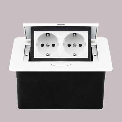 Tischsteckdose EU-Steckdose mit USB-Typ-C-Buchse im Theke Pop-Up-Buchse Desktop-Buchse Aluminiumabdeckung verdeckte Steckdose