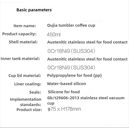 New Xiaomi Ceramic Coating Coffee Mug Stainless Steel Insulated Mug High-value Girls Cup Portable Walking Mug for Home School.